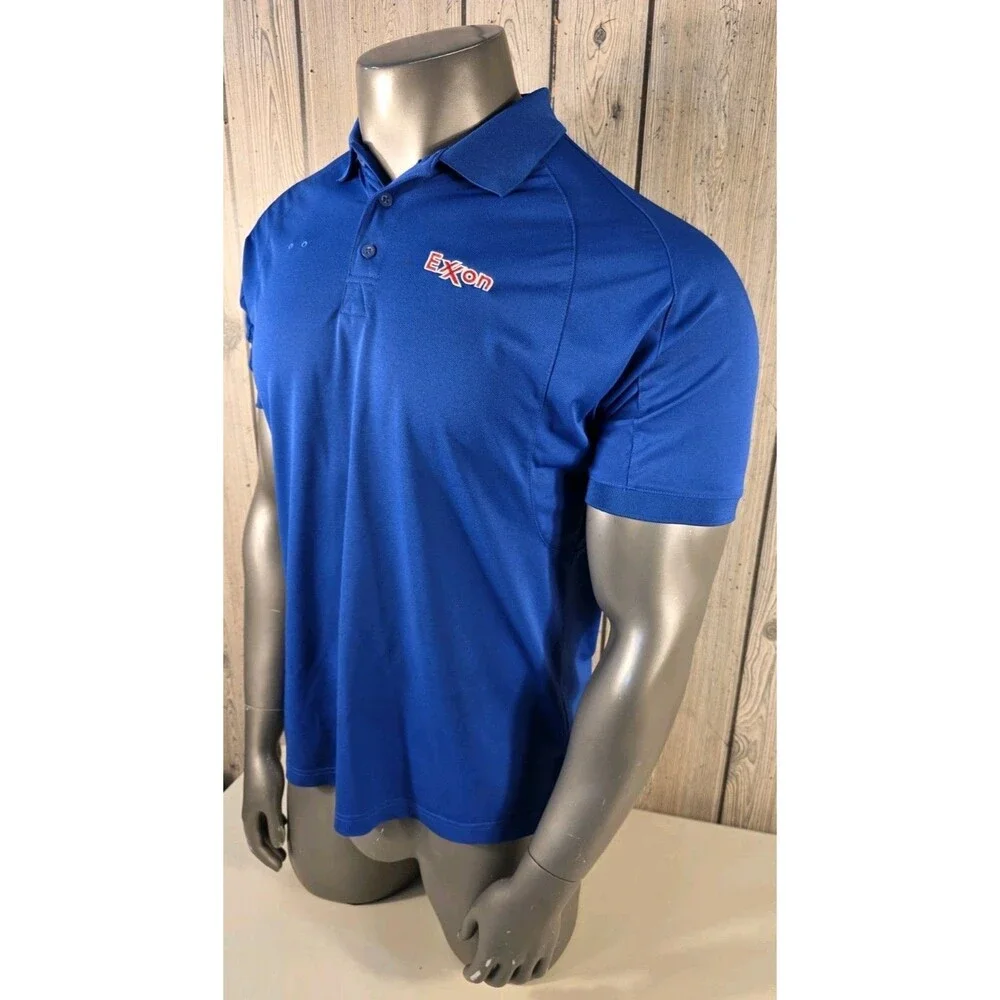 Exxon Mobil Oil Gas Station Employee Uniform Polo Shirt Size Medium